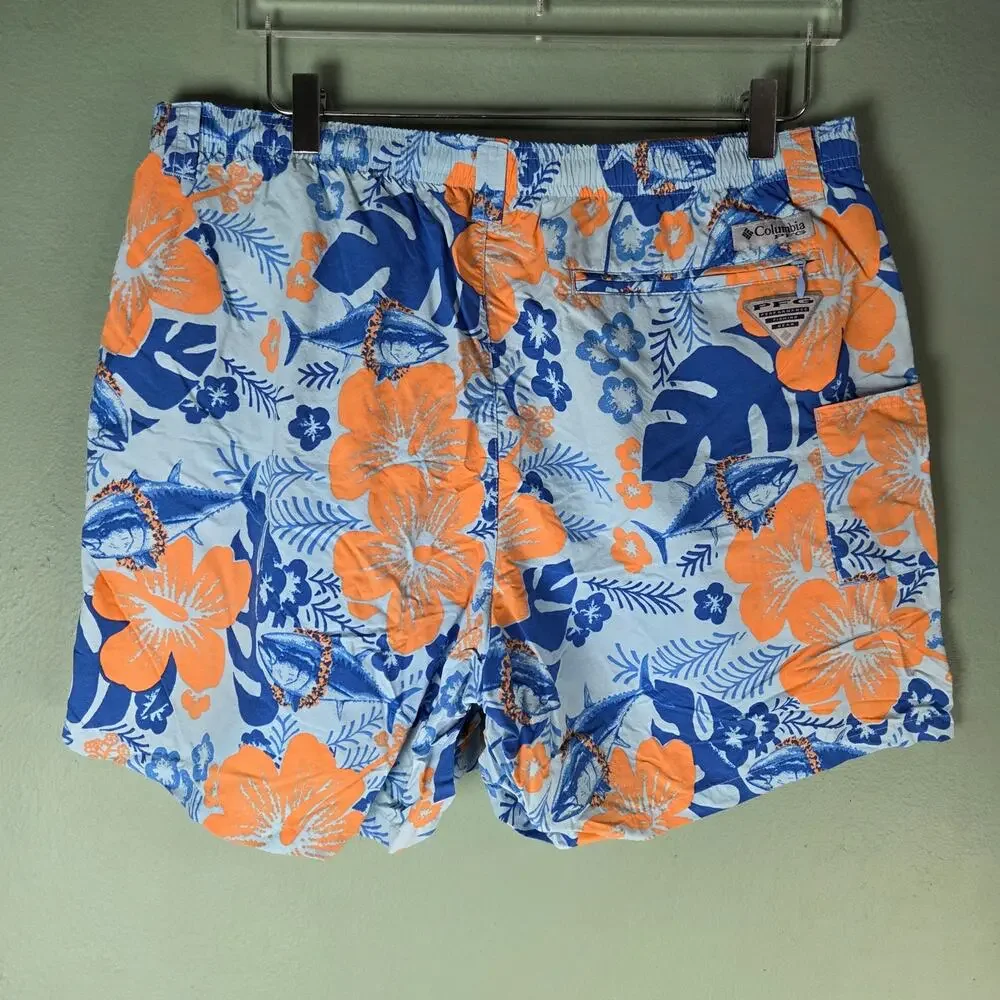 Columbia Mens Large Blue PFG Super Backcast Water Short Omni Shade UPF50 FM1107
